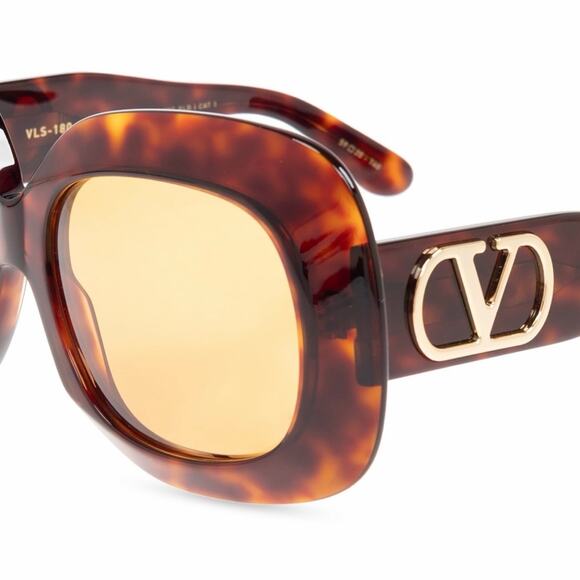 New! Valentino VLS 180C, Chic Tortoise Shell Oversized Sunglasses, Authentic